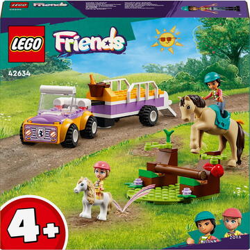 Set Lego Friends - Remorca cu cal si ponei, 105 piese
