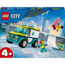 Set LEGO City - Ambulanta de urgenta si practicant de snow-boarding, 79 piese
