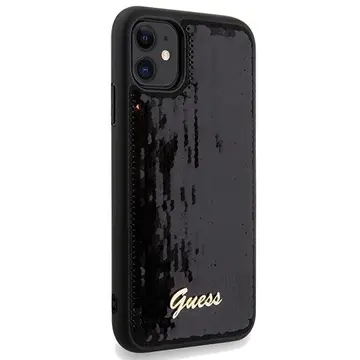 Husa Guess Sequin Script Metal case for iPhone 11 / Xr - black