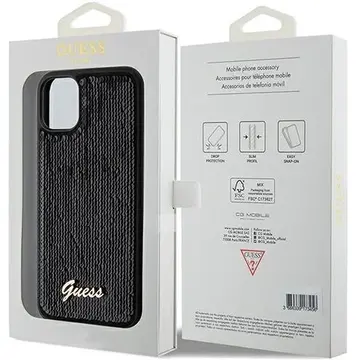 Husa Guess Sequin Script Metal case for iPhone 11 / Xr - black