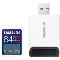 Card memorie Samsung PRO Ultimate 64GB, Class 10, UHS-I U3, V30 + Adaptor USB