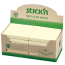 Stick'n Notes autoadeziv 76 x 76 mm, hartie reciclata, 100 file, 12 buc/cutie, Stick"n – 4 culori pastel