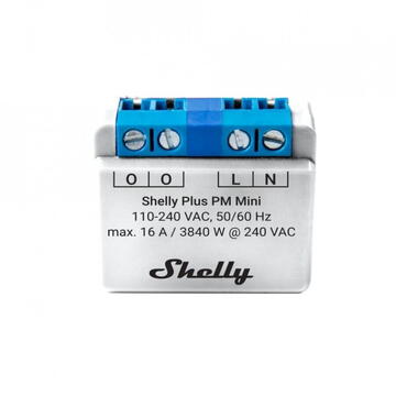 Contor de putere inteligent Shelly PLUS MINI PM Wi-Fi + Bluetooth, 1 canal (16A)