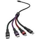 V-Tac CABLU 4IN1 TIP C - MICROUSB - USB - LIGHTNING 1.2M