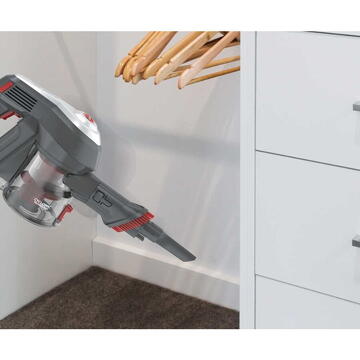 Aspirator Vertical fara sac Hoover HF122GPT 011  0.9 L 170 W max. 40 min Titanium Negru/Rosu