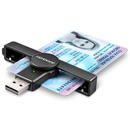 Card Reader CRE-SMPA, USB, Smart Card, PocketReader, Negru