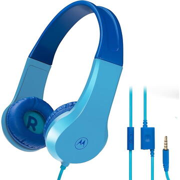 Motorola Moto JR200 Kids Wired Headphones, Blue