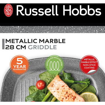 Tigai si seturi Russell Hobbs RH02813EU7 Metallic Marble griddle 28cm