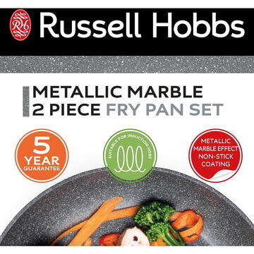 Tigai si seturi Russell Hobbs RH02834EU7 Metallic Marble 2pcs frypan set