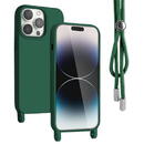 Lemontti Lemontti Husa Silicon cu Snur iPhone 14 Pro Verde (protectie 360°, material fin, captusit cu microfibra)