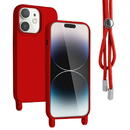 Lemontti Husa Silicon cu Snur iPhone 11 Rosu (protectie 360°, material fin, captusit cu microfibra)
