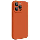 Lemontti Husa Liquid Silicon MagCharge iPhone 15 Pro Portocaliu (protectie 360°, material fin, captusit cu microfibra)