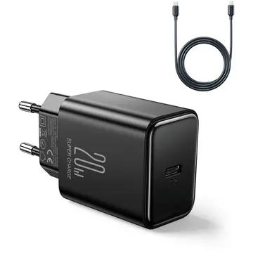 Incarcator de retea Joyroom JR-TCF06 USB-C PD 20W wall charger + USB-C cable - black