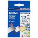 Brother TZEFA3 Blue on White Fabric Tape, 12mm, 3m