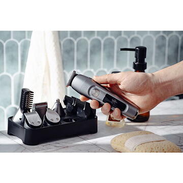 Aparat de tuns Adler Grooming 6 in 1 set - LED - USB-C 90 min Gri