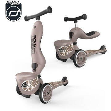 SCOOT AND RIDE LIFESTYLE 2IN1 RIDE AND SCOOTER WITH LOCKABLE STORAGE 1-5 YEARS BROWN LINES