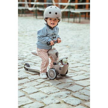 SCOOT AND RIDE LIFESTYLE 2IN1 RIDE AND SCOOTER WITH LOCKABLE STORAGE 1-5 YEARS BROWN LINES
