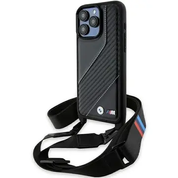 Husa Bmw M Edition Carbon Stripe & Strap case for iPhone 15 Pro - black