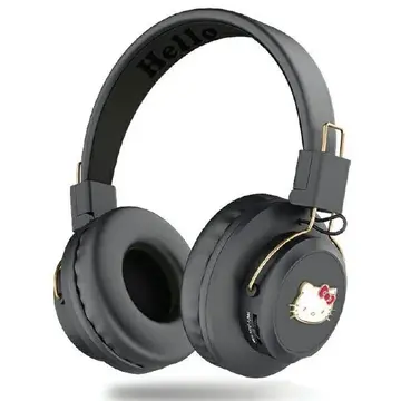 Casti Hello Kitty Metal Logo Bluetooth on-ear headphones - black