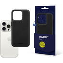 Husa MagSafe pentru Apple iPhone 15 Pro, 3MK, Hardy Silky Leather, Neagra