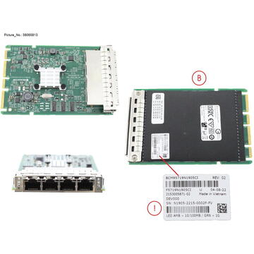 Placa de retea Fujitsu PLAN CP N41T 4X 1000BASE-T OCPV3 IL