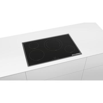 Plita inductie 4 zone 80 cm 7.400 W  Bosch PIE845BB5E Series 4 Negru/Inox
