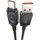 Unbreakable, Fast Charging Data Cable pt. smartphone, USB la USB Type-C 100W, 1m, braided aliaj zinc, negru
