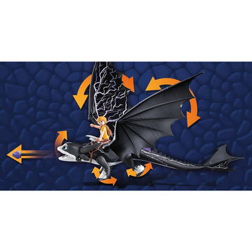 PLAYMOBIL 71081 Dragons: The Nine Realms - Thunder & Tom, construction toy (with shooting and light function)