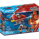 Playmobil PLAYMOBIL 71195 City Action Fire Brigade Helicopter Construction Toy (With Working Water Cannon)