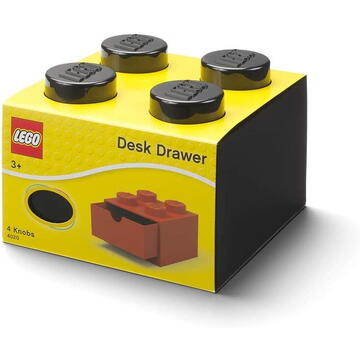 Room Copenhagen LEGO Desk Drawer 4 , storage box (black, knobs)