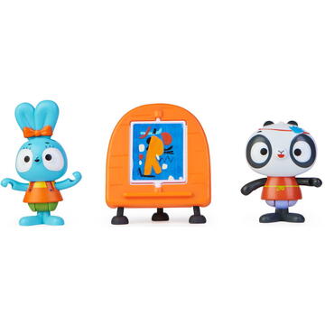 Spinmaster Spin Master Brave Bunnies - Paint with Boo Rabbit and Panda, Play Figure (with 2 Action Figures and 1 Canvas as Accessories, Toys for Children from 3 Years, Basic Figure Set)