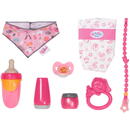 ZAPF Creation ZAPF Creation BABY born® accessories set, doll accessories (Magic Eyes pacifier with pacifier chain, diaper, play ring, powder compact, tube of cream, bottle and scarf.)