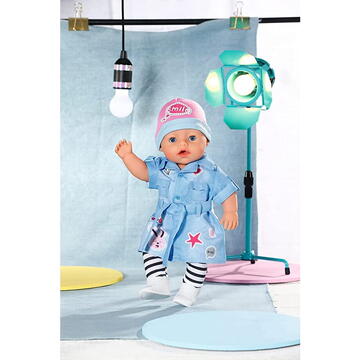 ZAPF Creation BABY born Deluxe Jeans dress 43cm, doll accessories (with shirt dress, leggings, hat and shoes)