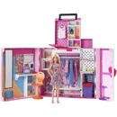 Barbie Mattel Barbie dream wardrobe with doll, fashion & accessories, doll furniture (pink/white)