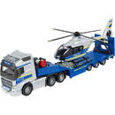 Majorette Majorette Volvo Police Transporter FH-16 Truck with Trailer and Airbus Helicopter Toy Vehicle (blue/silver)