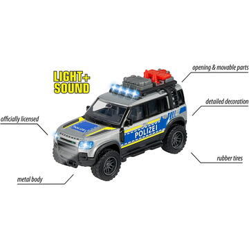 Majorette Land Rover Defender Police, toy vehicle (silver/blue)