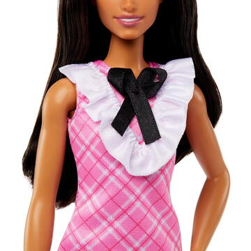 Mattel Barbie fashionistas doll with black hair and plaid dress