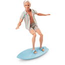 Barbie Mattel Barbie Signature The Movie Ken Doll Wearing Pastel Pink and Green Striped Beach Outfit Mini-Play Figure