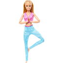 Mattel Barbie Made to Move with pink sports top and blue yoga pants doll