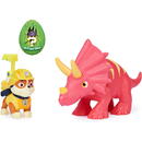 Spinmaster Spin Master Paw Patrol Dino Rescue Rubble Hero Pup Toy Figure (Red/Yellow, Includes Dinosaur Figure and Surprise Dino)