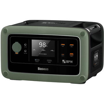 POWER STATION Baseus Energy Stack, capacitate 600Wh, greutate 8 kg, Wi-Fi + Bluetooth + App, AC x 2 output maxim 1500W, USB Type-C x 2 100W, USB x2 22.5W