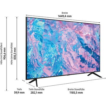 Televizor SAMSUNG GU-65CU7179, LED TV (163 cm (65 inches), black, UltraHD, SmartTV, HDR 10+, WLAN, Bluetooth)