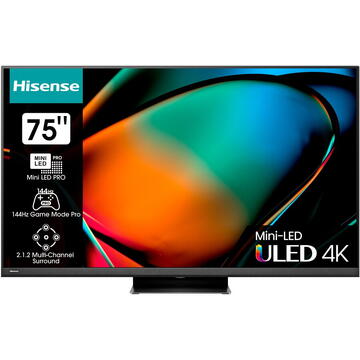 Televizor Hisense 75U8KQ, LED TV - 75 - UltraHD/4K, Triple Tuner, HDR10, WLAN, LAN, Bluetooth. Free Sync, 120Hz panel