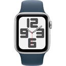 Watch SE (2023), Smartwatch (silver/blue, 40 mm, sports strap, aluminum, cellular)