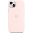 Apple silicone case with MagSafe, mobile phone case (light pink, iPhone 15 Plus)