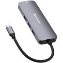 Hub multiport Verbatim USB-C PD, 8 port, Silver2xHDMI,3xUSB 3.2,1xSD&1xmicroSD card slot,1x USB-C
