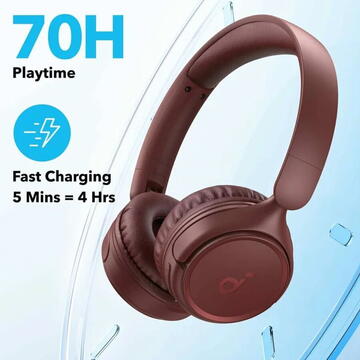 Casti Wireless On-Ear Anker Soundcore H30i Design Pliabil Pure Bass Bluetooth 5.3 Rosu