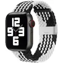 Hurtel Strap Fabric Band for Watch Ultra / 9 / 8 / 7 / 6 / SE / 5 / 4 / 3 / 2 (49mm / 45mm / 44mm / 42mm) Braided Fabric Strap Watch Bracelet Black and White