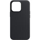 Husa MagSafe pentru Apple iPhone 15 Plus, OEM, Leather Mag, Neagra