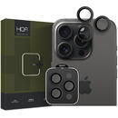 HOFI Folie de protectie Camera spate HOFI CamRing PRO+ pentru Apple iPhone 15 Pro Max / 15 Pro, Sticla Securizata, Full Glue, Neagra